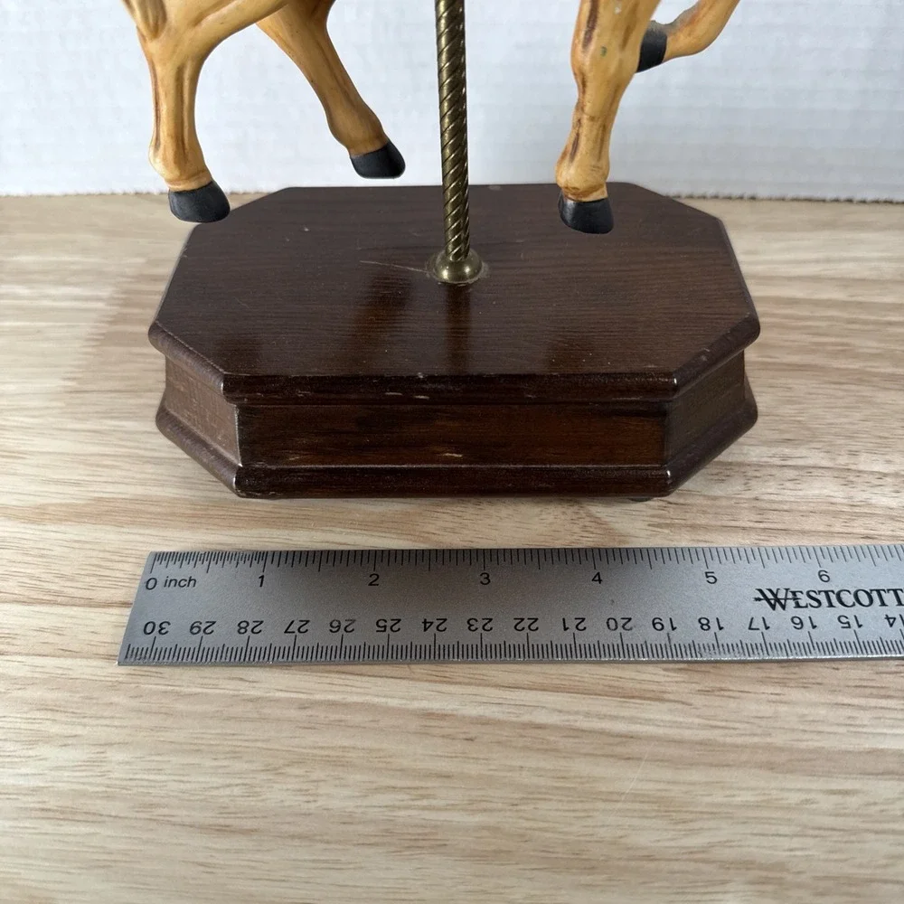 Vintage UOGC Taiwan Carousel Horse Figurine Musical Figurine Wood Base
